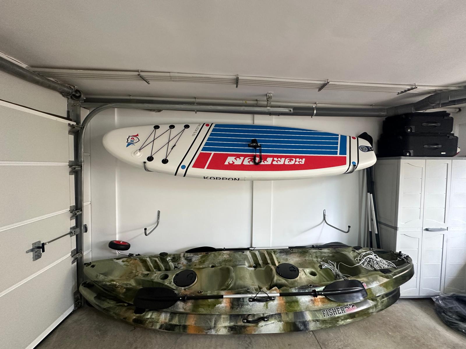 Ocean kayak and SUP in the sports garage